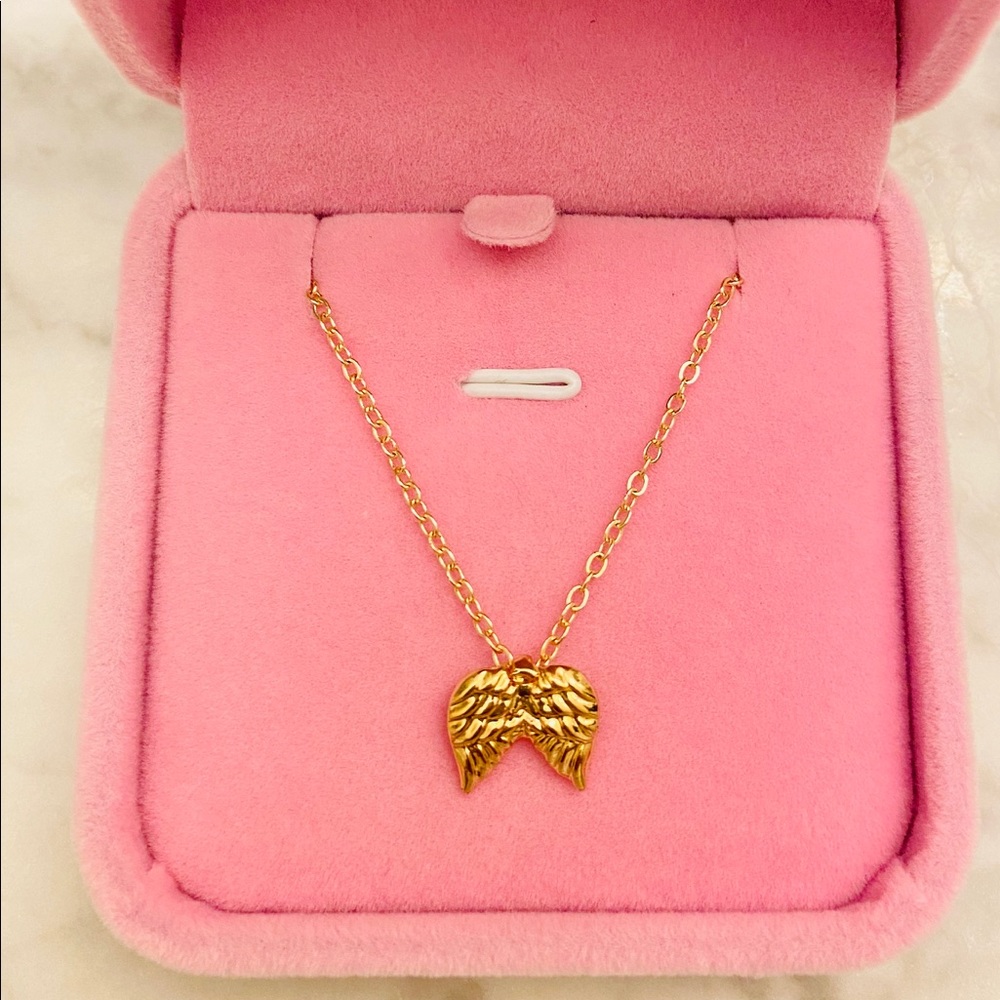 Gold Plated Angel Wings Pendant Necklace